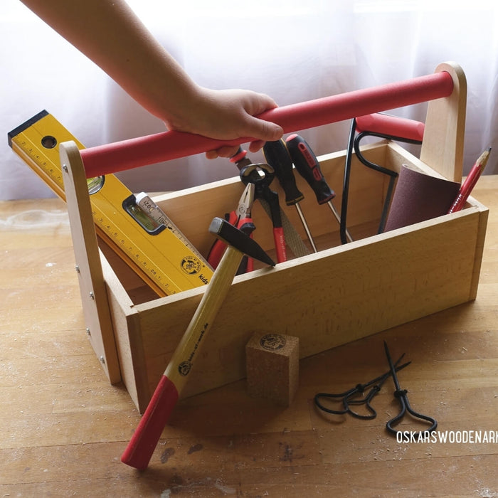 Tool Box Wooden DIY Kit Corvus Kids at work real tools for kids — Oskar's  Wooden Ark
