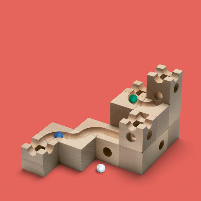 CUBORO Tunnel - Set of 16 - Wooden Marble Run - Online, Australia