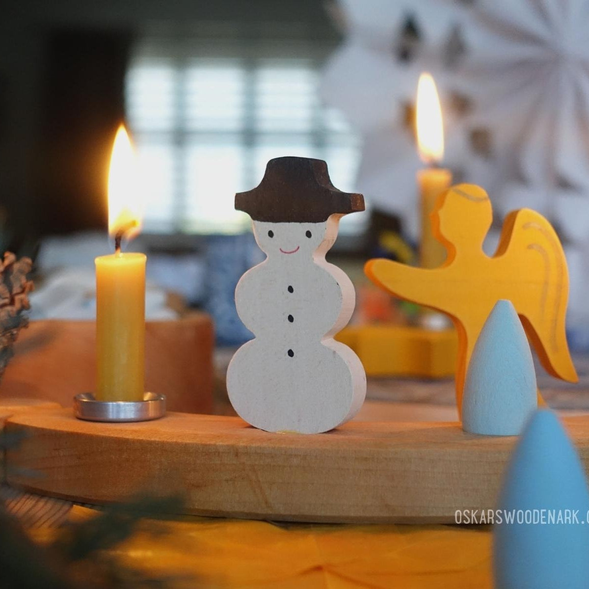 GR-03920 Grimm's Snowman Candle Holder Decoration