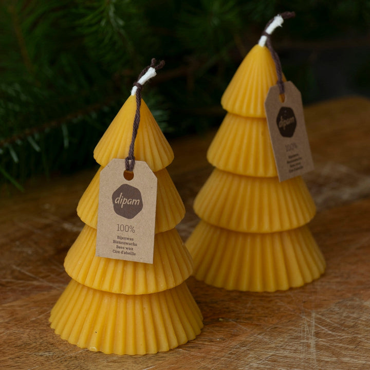 Dipam Beeswax Christmas Tree Candles 7x12, Box of 6 - Online, Australia