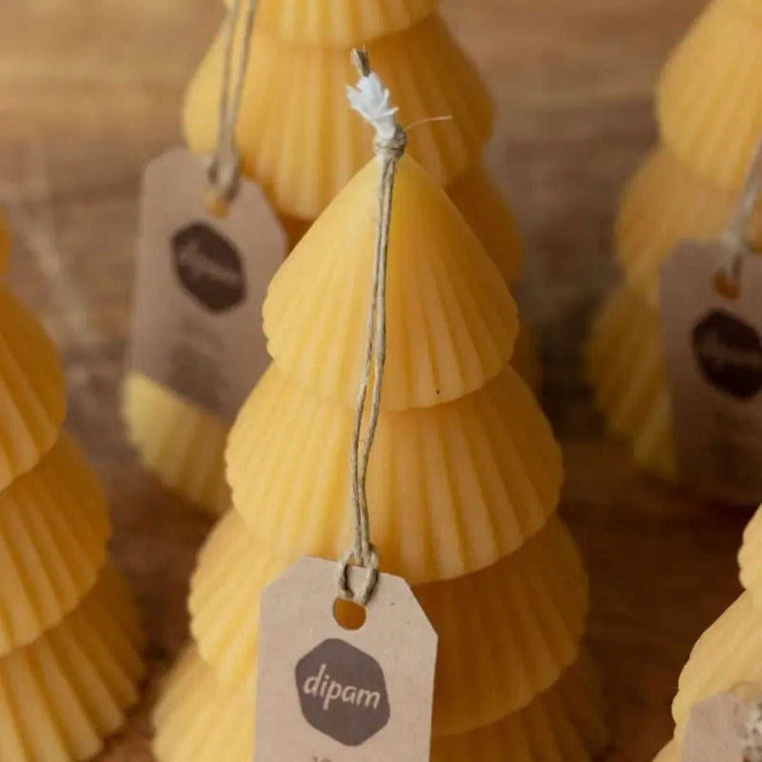 Dipam Beeswax Christmas Tree Candles 7x12, Box of 6 - Online, Australia