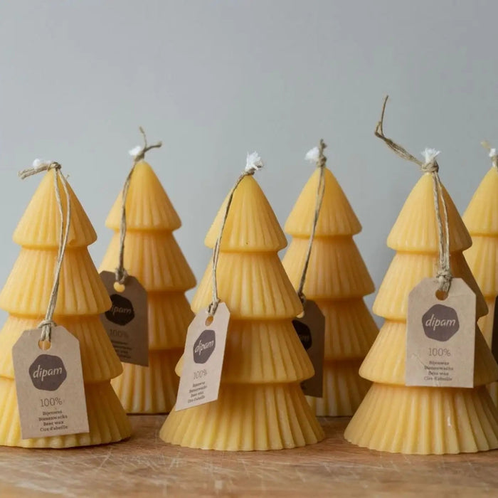 Dipam Beeswax Christmas Tree Candles 7x12, Box of 6 - Online, Australia