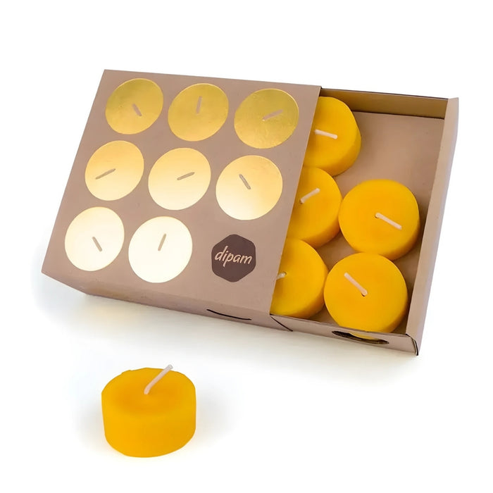 Dipam 100% Beeswax Tealight Candles 1.8cx3.6cm, Box of 18, Available Online - Australia