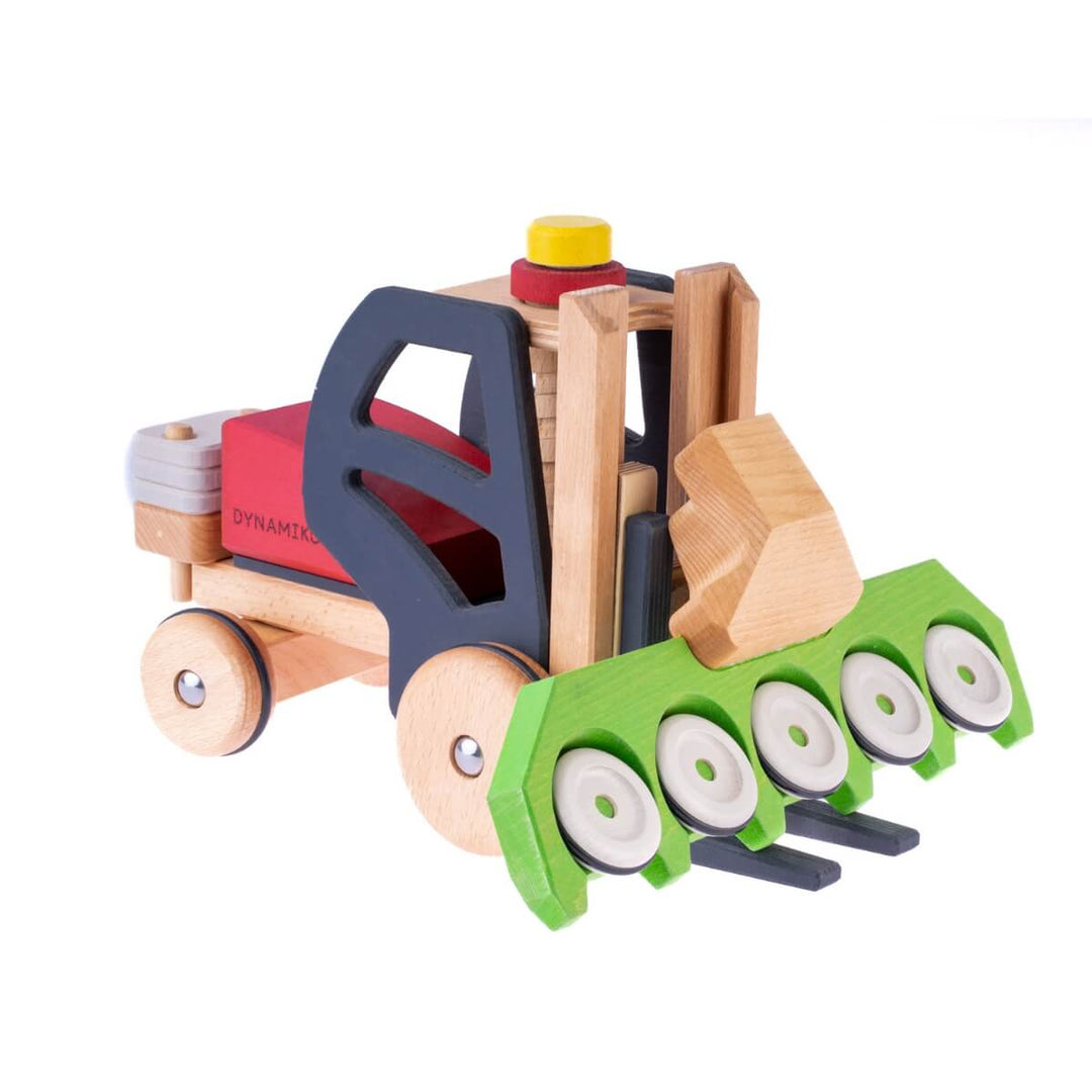 DY-180534 Dynamiko Wooden Tractor Accessory Corn Header Green