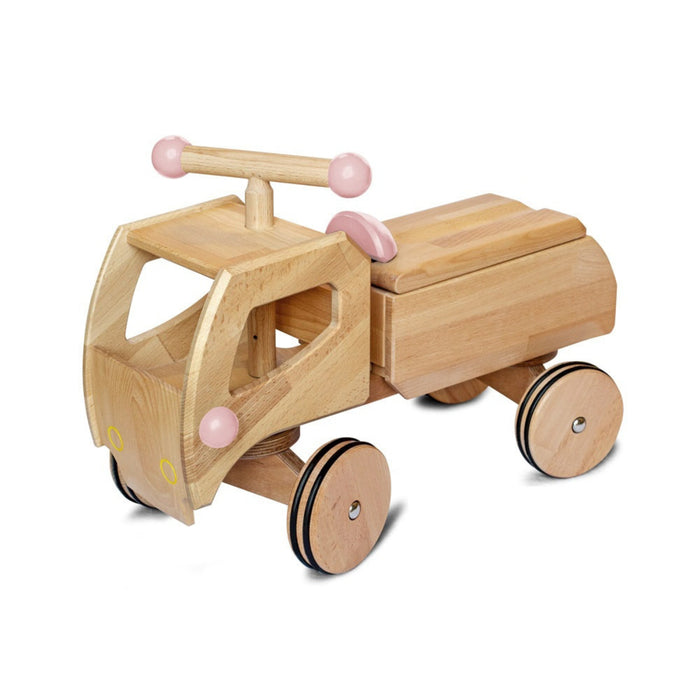 DY-180060 Dynamiko Wooden Ride On Toy Car Transporter Fred Pink