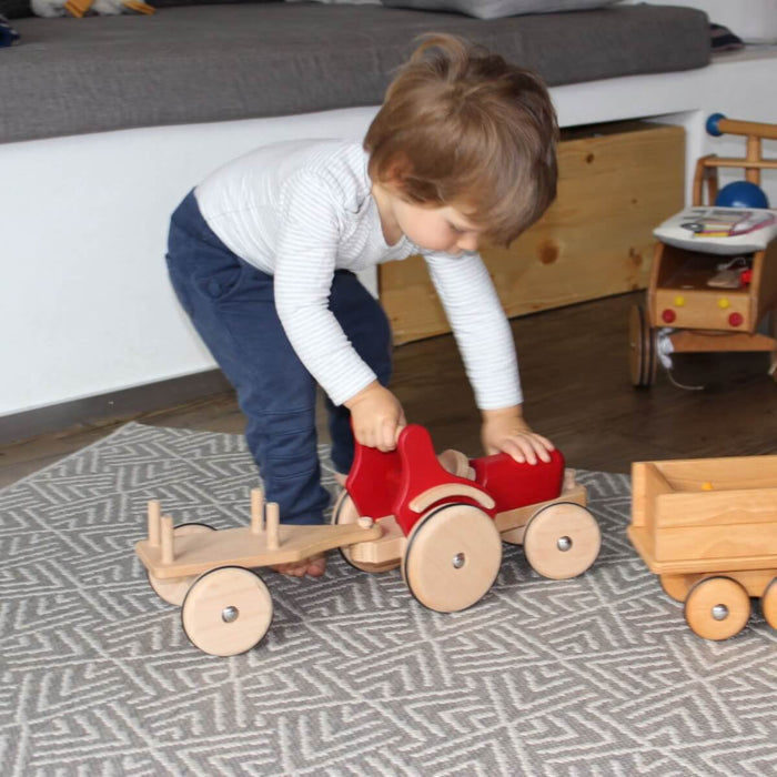 Dynamiko Wooden Tractor Accessory Two-Axle Trailer