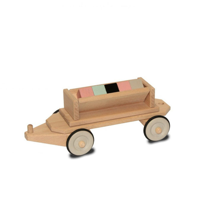 DY-180152 Dynamiko Wooden Push Along Train Hopper Carriage with Blocks