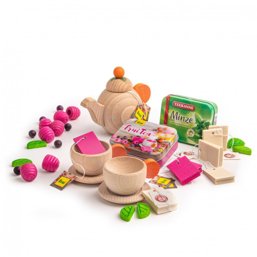 Erzi Fruit Tea in a Tin Wooden Play Food for Children's Pretend Play from Australia
