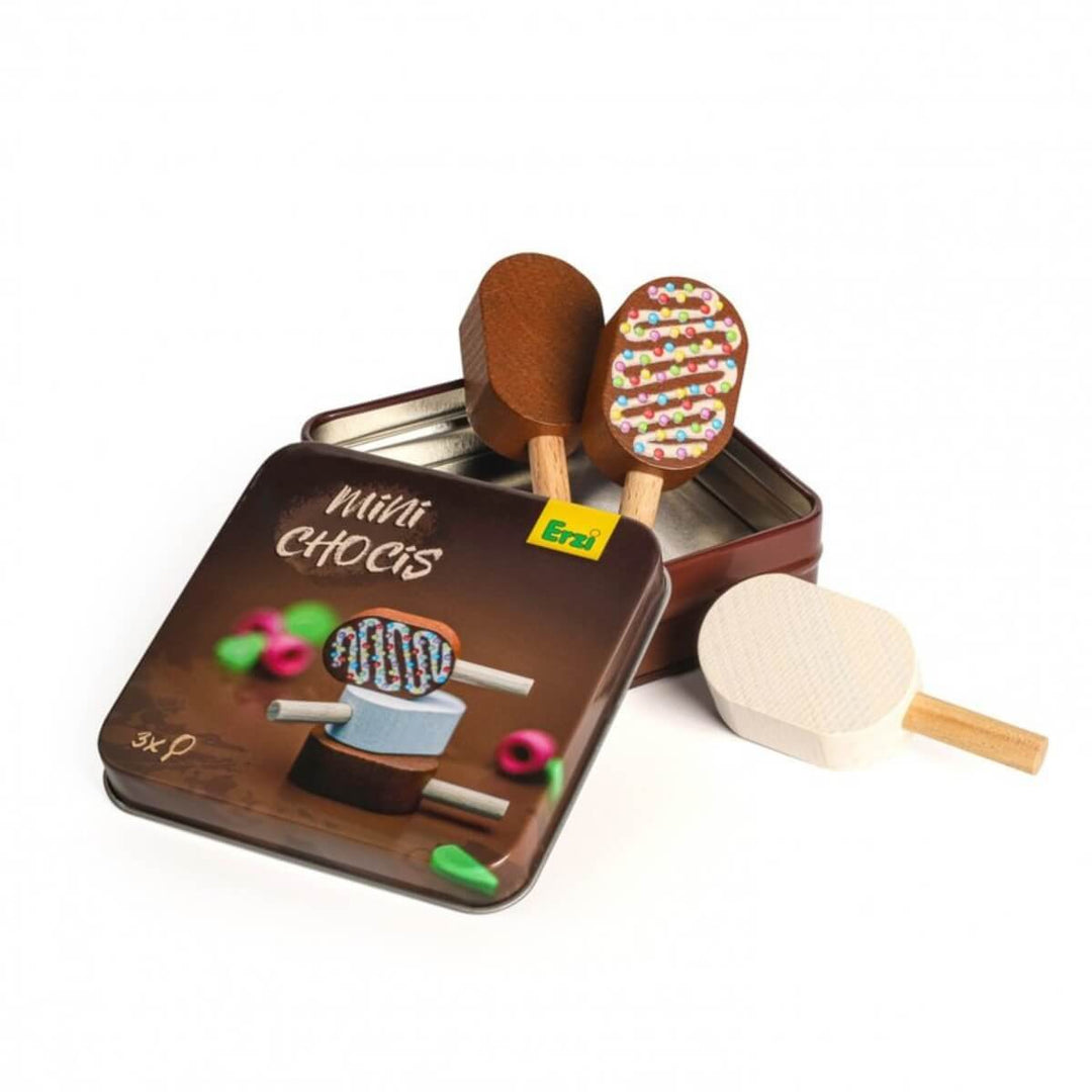 Erzi Ice Cream Mini Chocis in a Tin Wooden Play Food for Children's Pretend Play from Australia