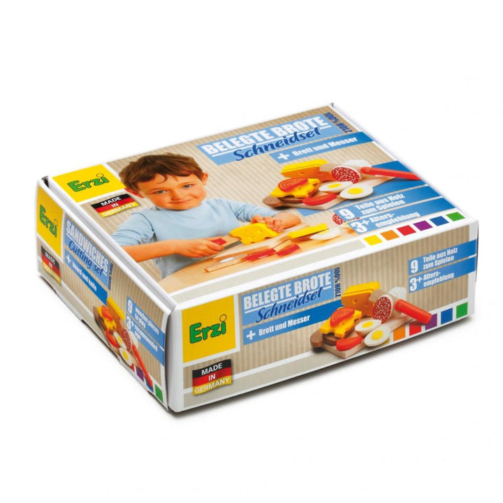 Erzi Sandwich Cutting Set Wooden Play Food for Children's Pretend Play from Australia