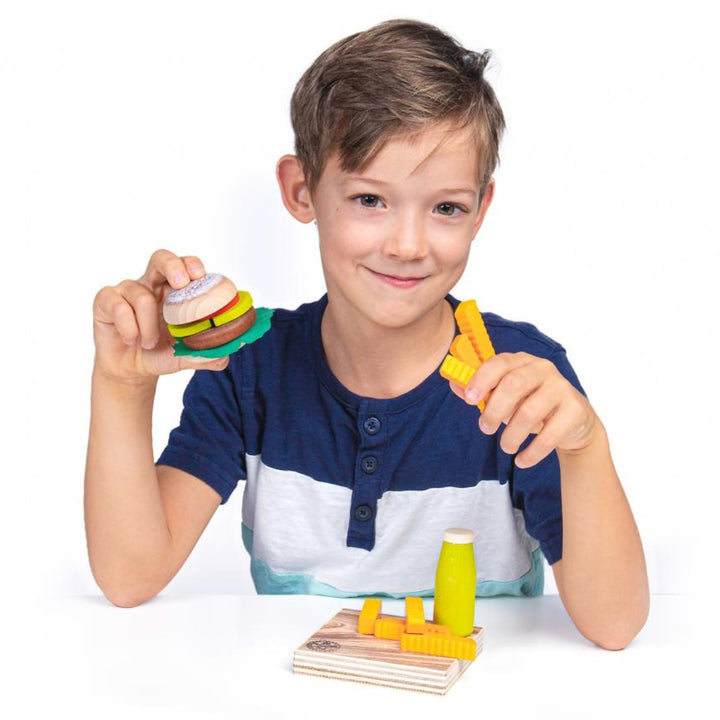 Erzi Veggie Burger Assortment Wooden Play Food for Children's Pretend Play from Australia