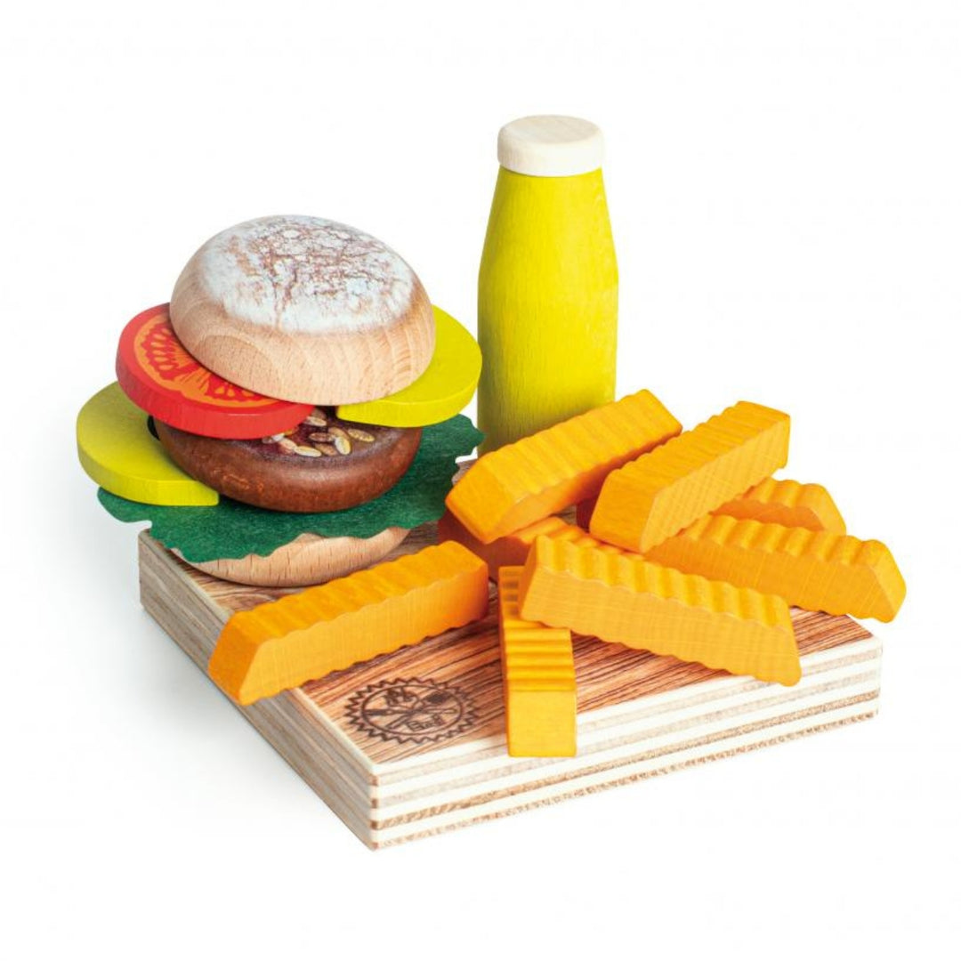 Erzi Veggie Burger Assortment Wooden Play Food for Children's Pretend Play from Australia