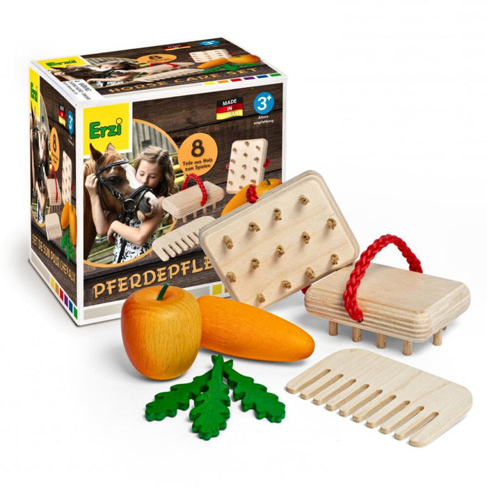 Erzi Wooden Pretend Play Toy Horse Care Set from Australia
