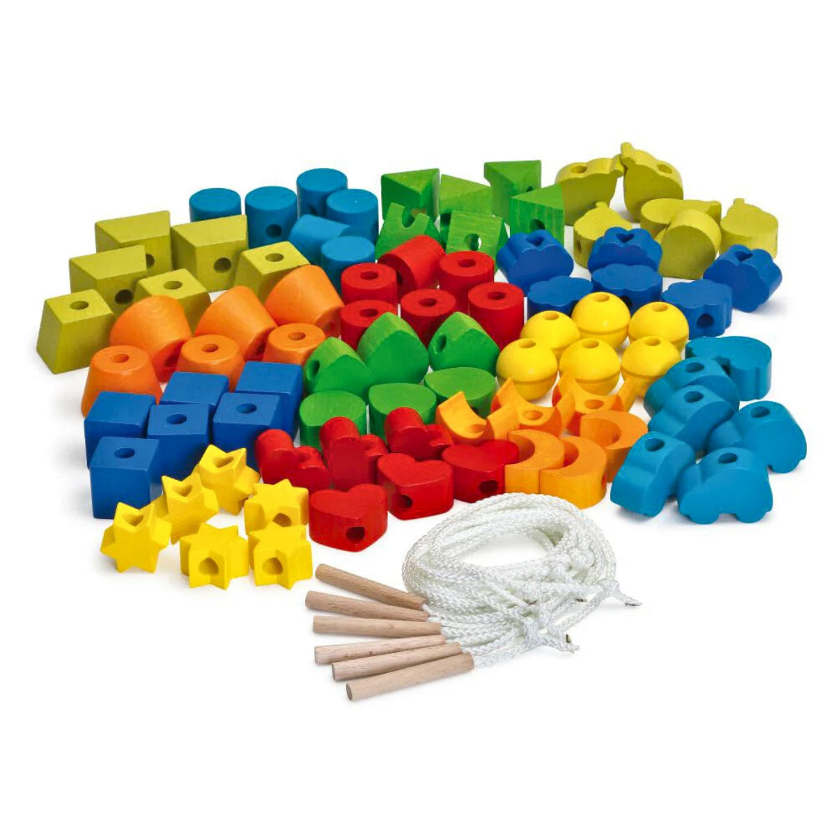 Erzi Wooden Educational Toy - Threading Blocks — Oskar's Wooden Ark