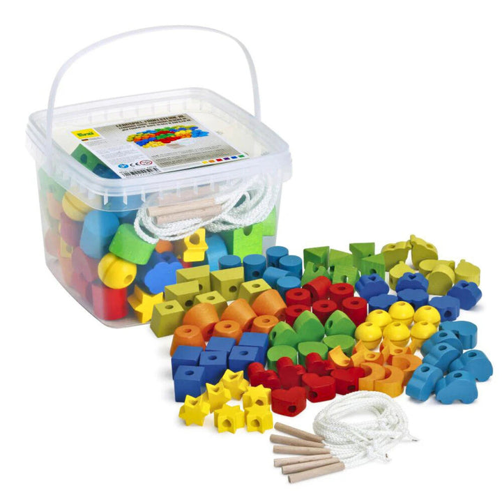 Erzi Wooden Educational Toy - Threading Blocks
