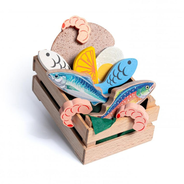 Erzi Wooden Play Food - Assorted Fish Small for Children's Pretend Play - Online, Australia