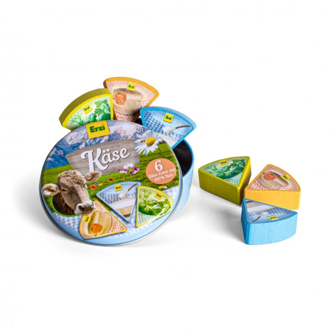 Cheese Wedges in a Tin Erzi Wooden Play Food Cheese Wedges in a Tin