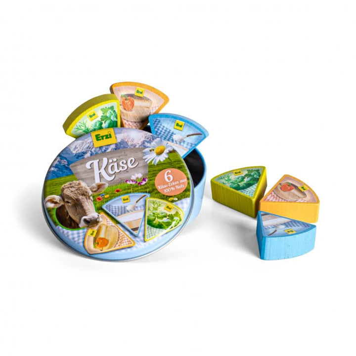 Cheese Wedges in a Tin Erzi Wooden Play Food Cheese Wedges in a Tin