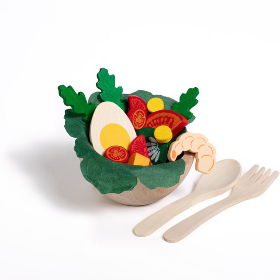 Erzi Wooden Play Food - Salad Bowl Assortment for Children's Pretend Play - Online, Australia