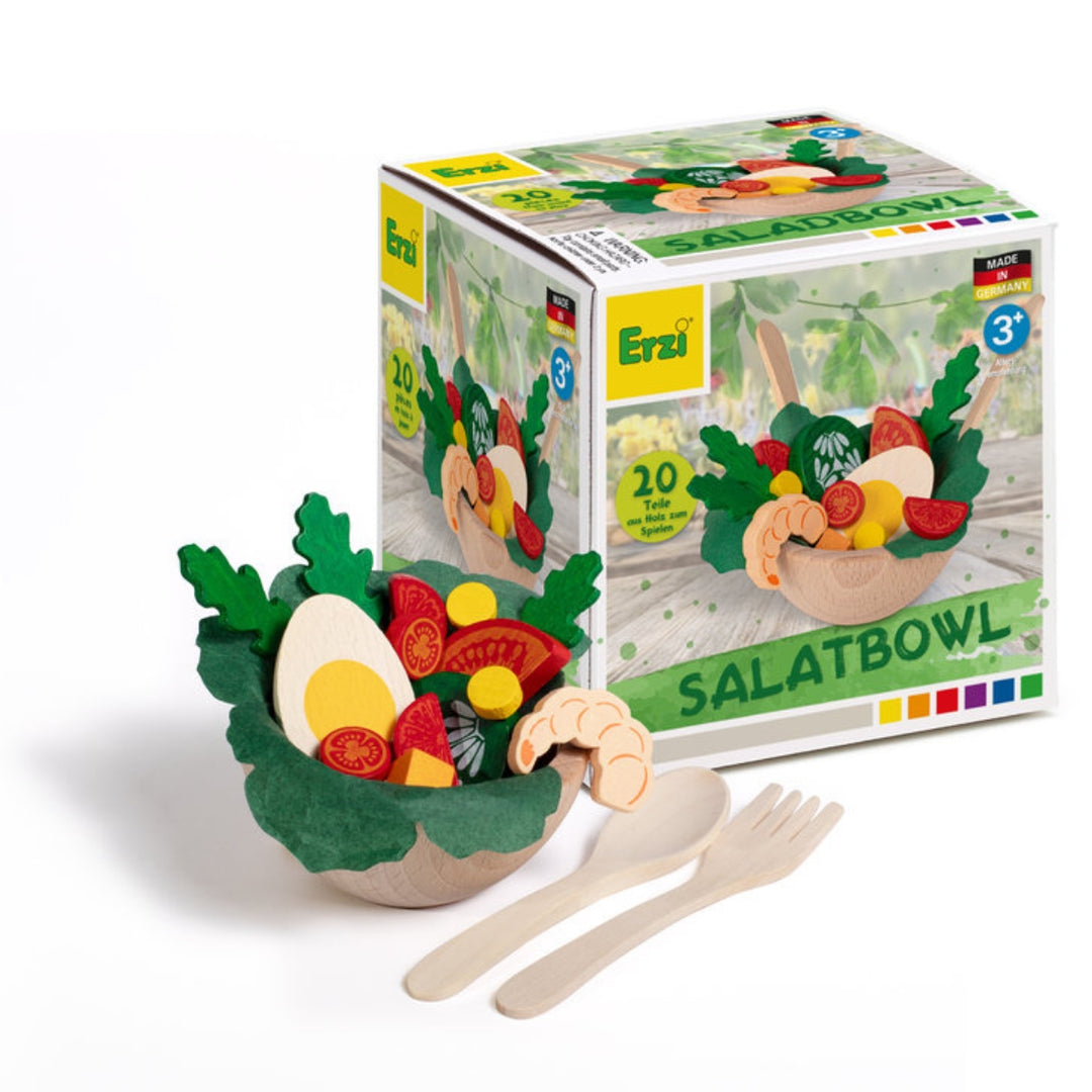 Erzi Wooden Play Food - Salad Bowl Assortment for Children's Pretend Play - Online, Australia