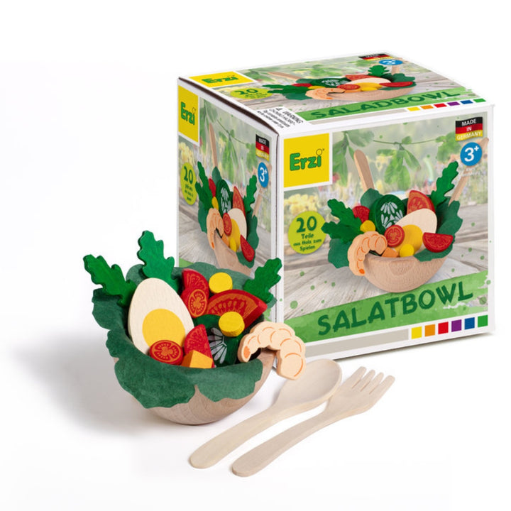 Erzi Wooden Play Food - Salad Bowl Assortment for Children's Pretend Play - Online, Australia