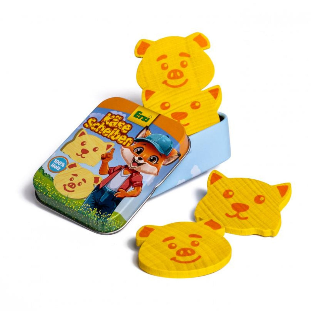 Erzi Wooden Play Food - Sliced Cheese in a Tin for Children's Pretend Play - Online, Australia