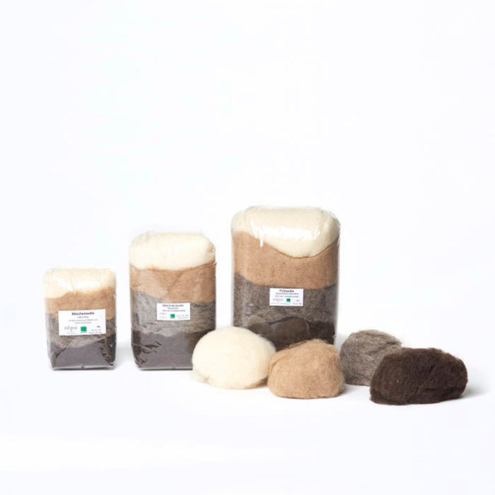 35325200 Filges Organic Wool Fleece - 4 Earth Tones 50g