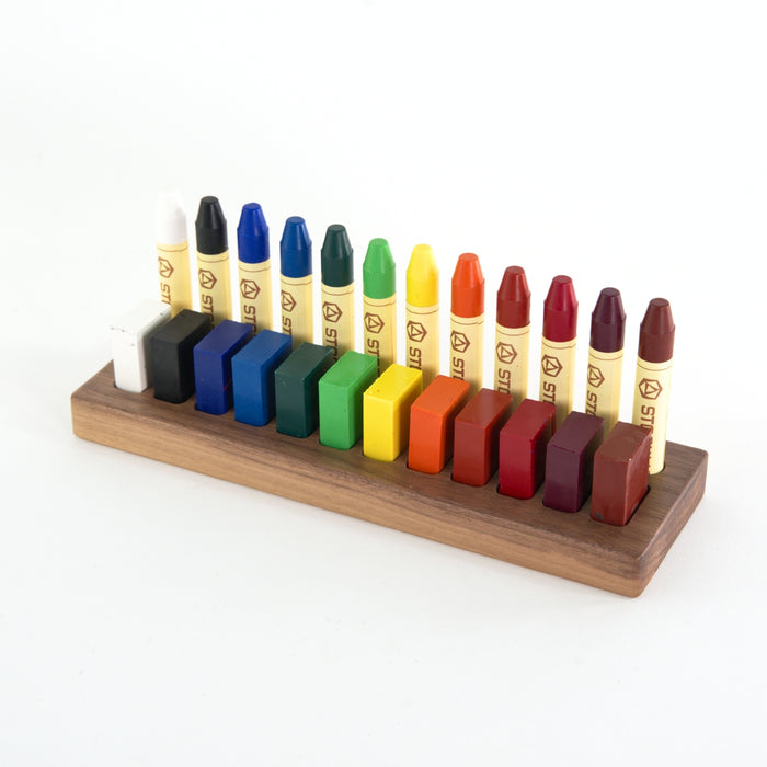 TFJ-12-12-STKMAR-DARK-BUN From Jennifer Crayon Holder for STOCKMAR 12 Stick & 12 Block Crayons
