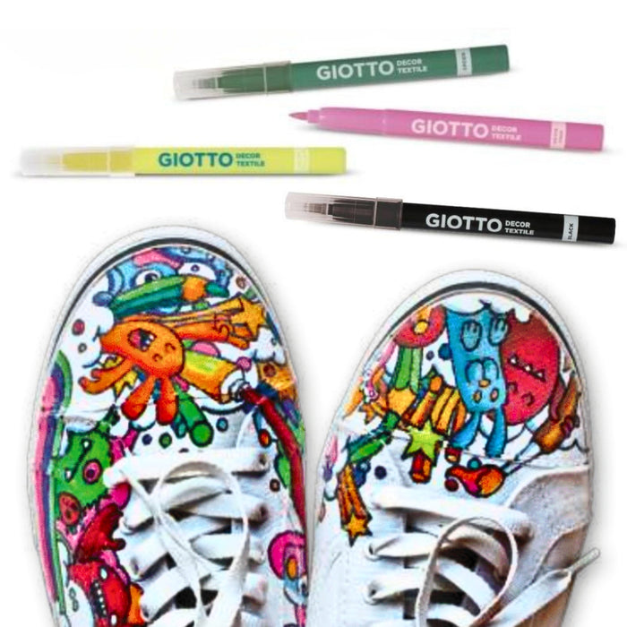 Giotto 456036 – Verpakking Met 12 Zwarte Viltstiften – Fijne Duurzame Vezelpunt – Wasbare Inkt – Feestset Voor Kinderen