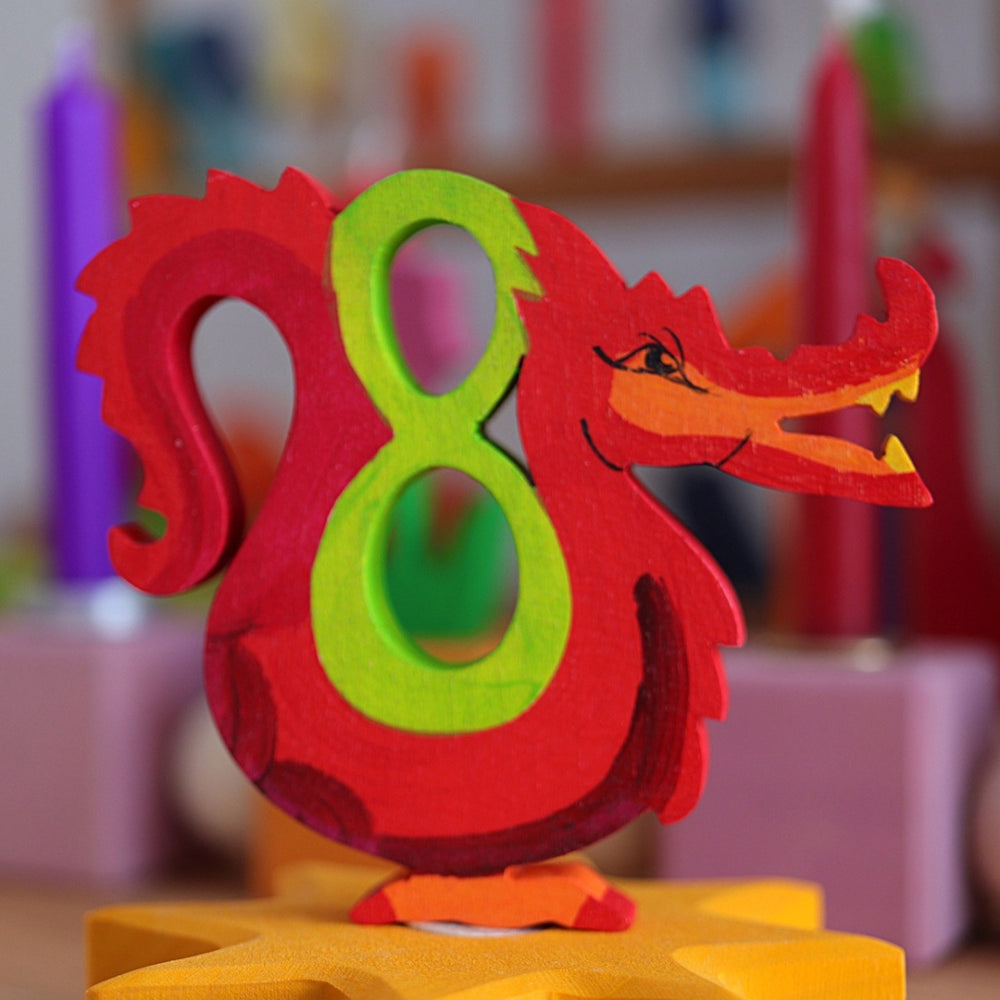 GR-04981 Grimm’s Fairytale Number 8 Dragon Candle Holder Decoration