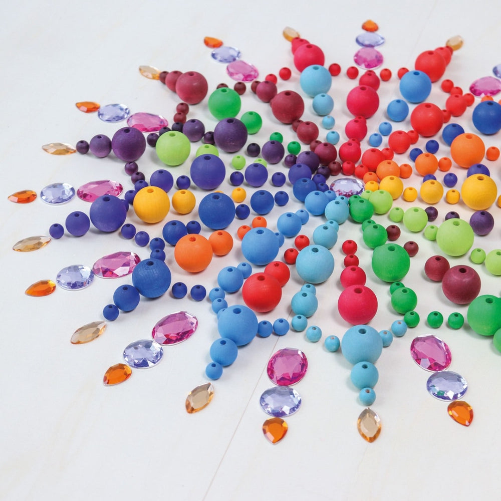 GR-10250 Grimm's Wooden Beads Rainbow - 96 Pieces, 30mm