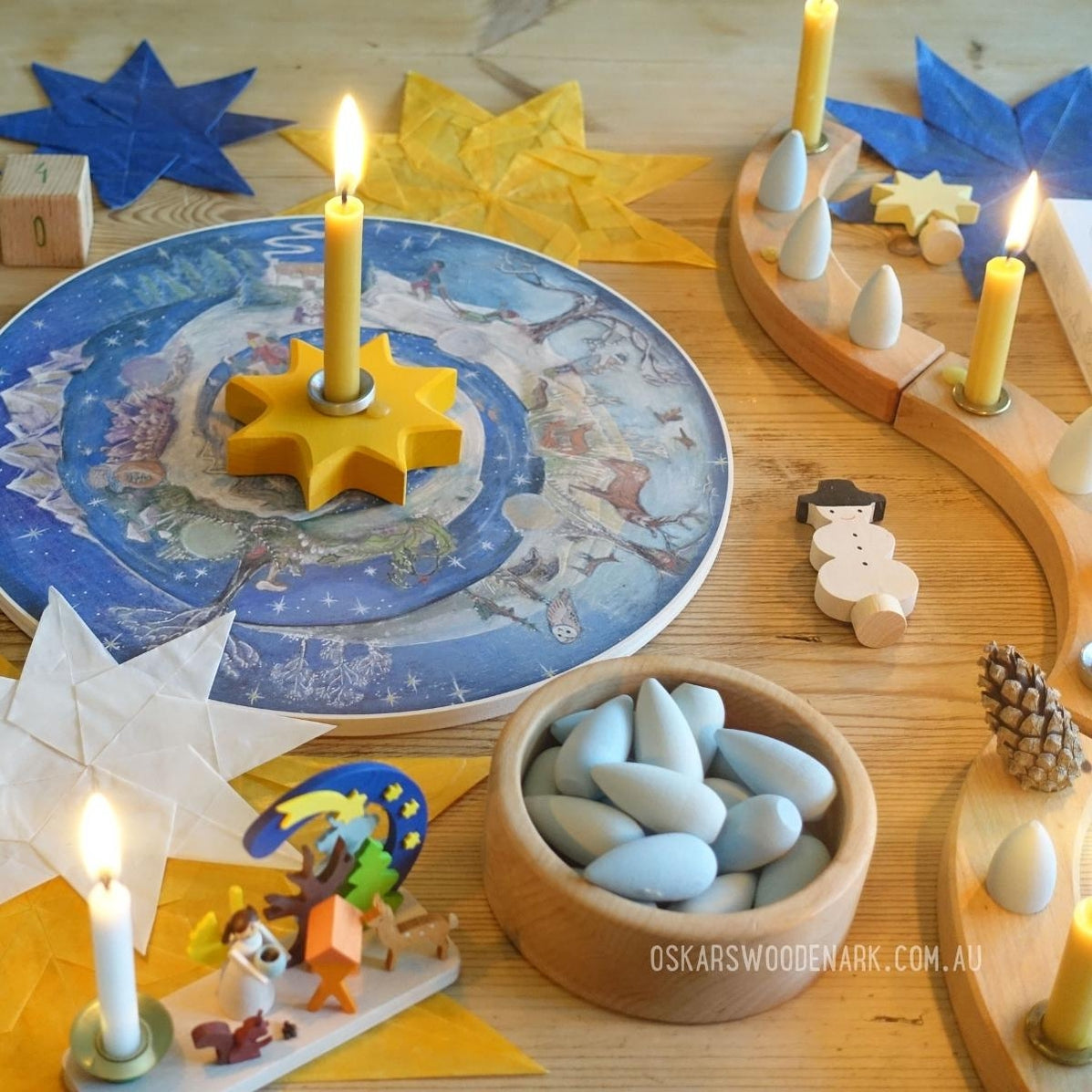 Grimm's Brass Candle Holder Pack of 4 Australia — Oskar's Wooden Ark