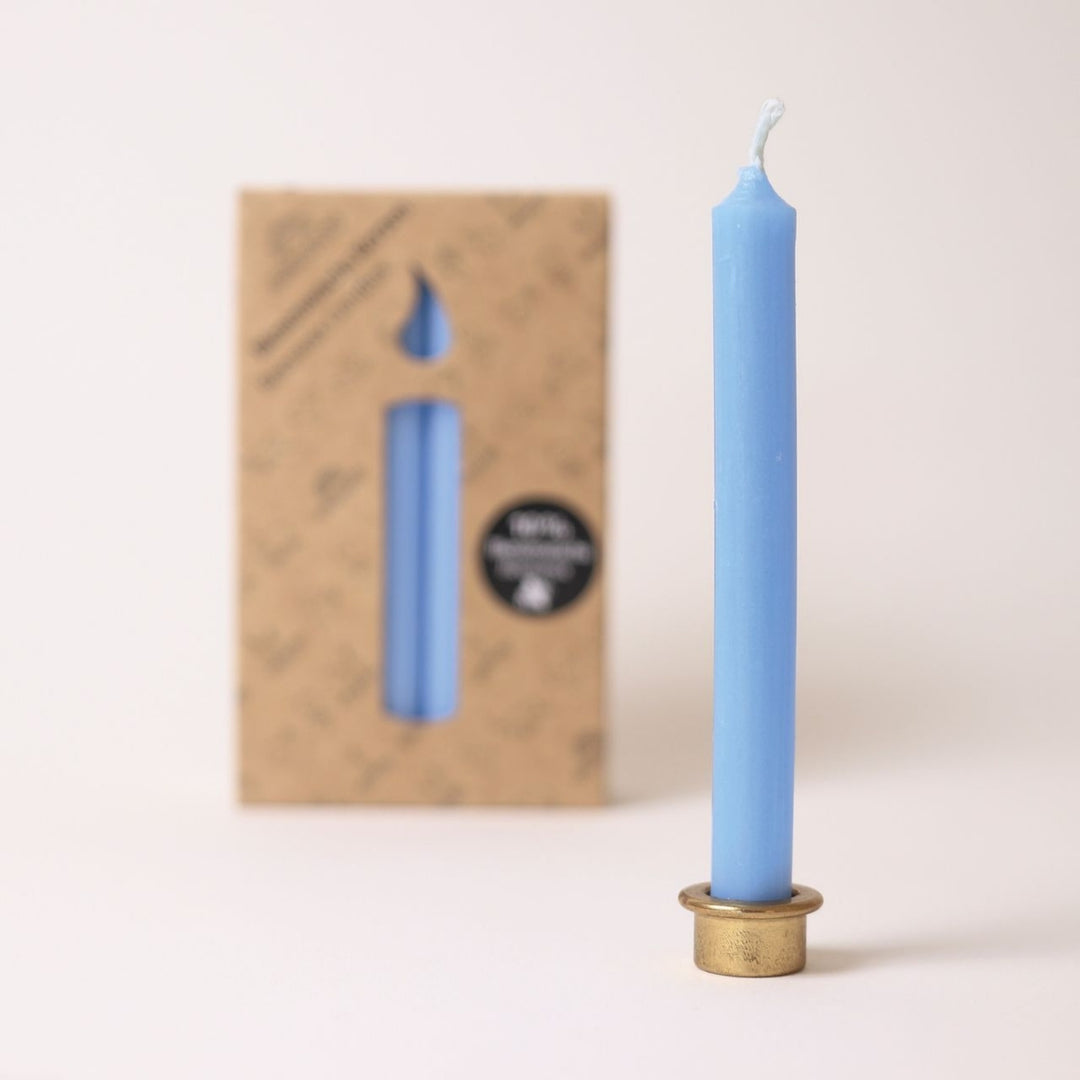 Grimm's Candles Blue 10% Beeswax Pack of 12 from Australia