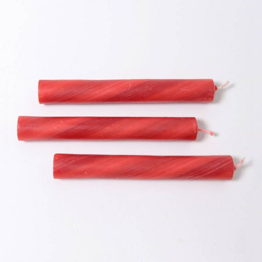 GR-05110 Grimm's Candles Red Marbled 25% Beeswax pack of 20