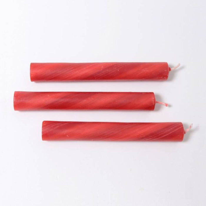 GR-05110 Grimm's Candles Red Marbled 25% Beeswax pack of 20