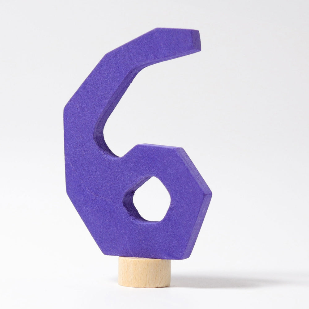 GR-04560 Grimms Number 6 Candle Holder Decoration