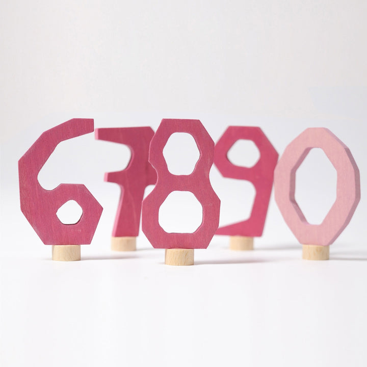 GR-04402 Grimm's Decorative Numbers Set 6 7 8 9 0 Pink
