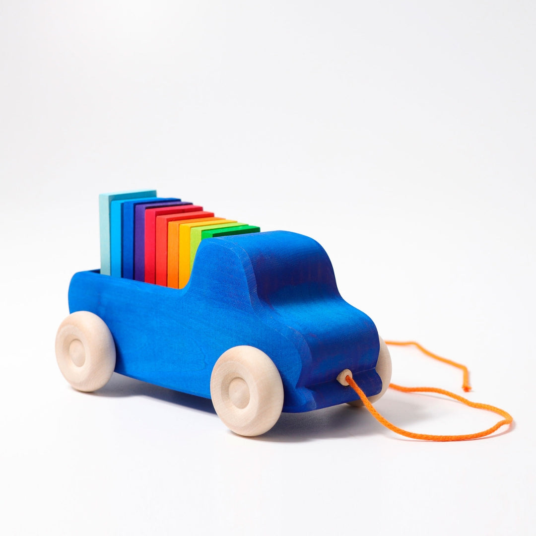 GR-09040 Grimms Large Blue Pull Along Truck