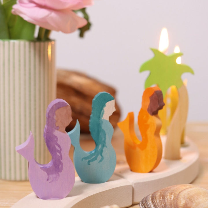 GR-03462 Mermaid Amethyst Candle Holder Decoration