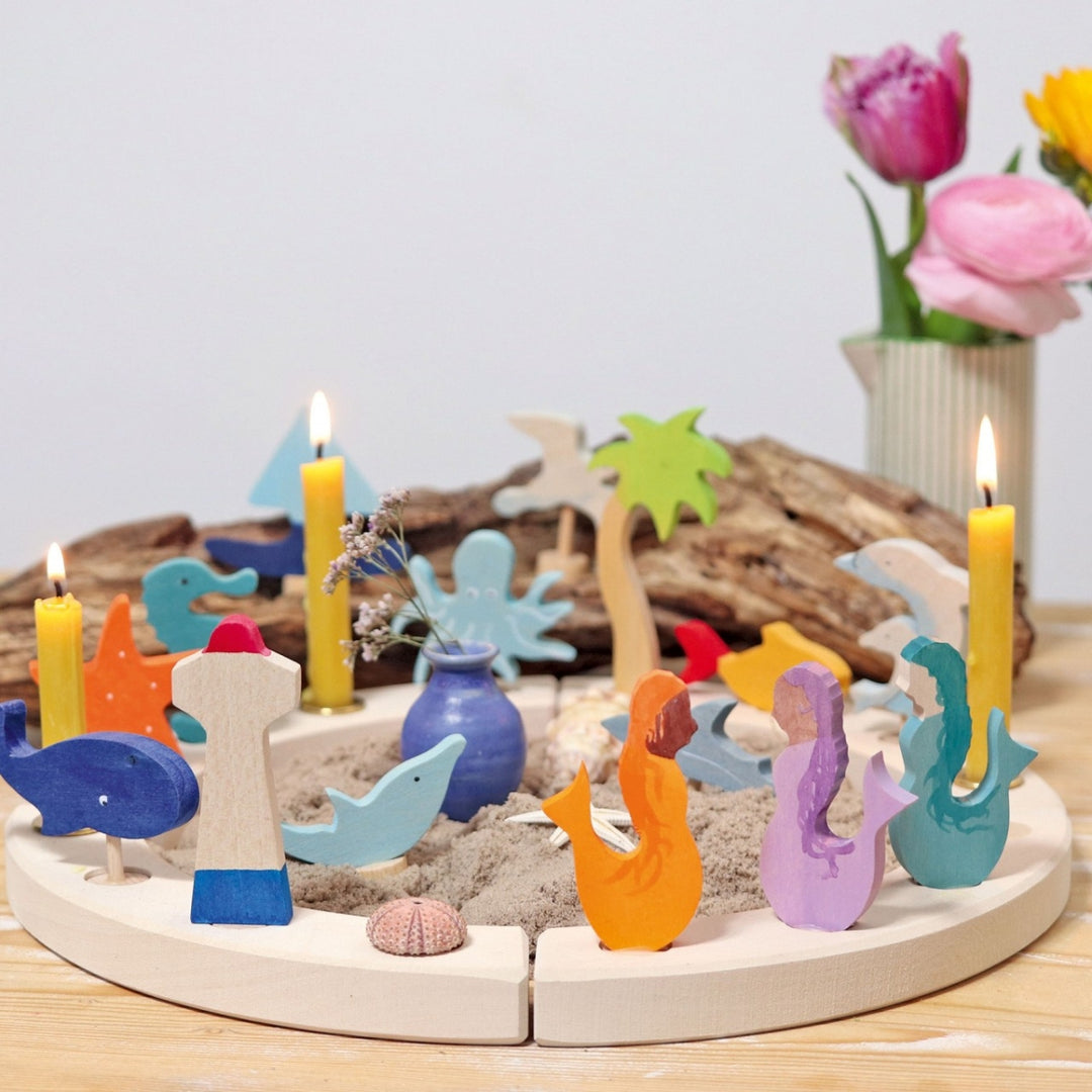 GR-03462 Mermaid Amethyst Candle Holder Decoration