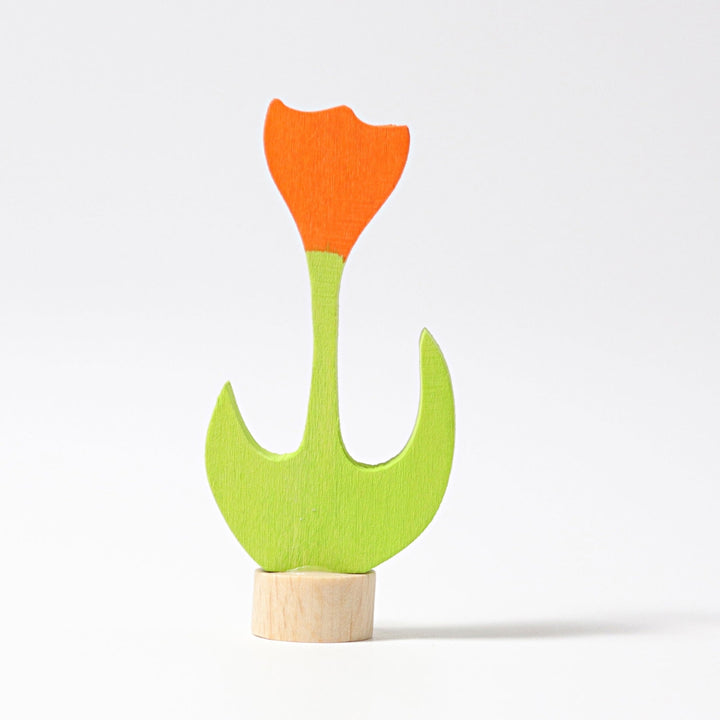GR-03670 Grimm's Flower Orange Tulip Candle Holder Decoration