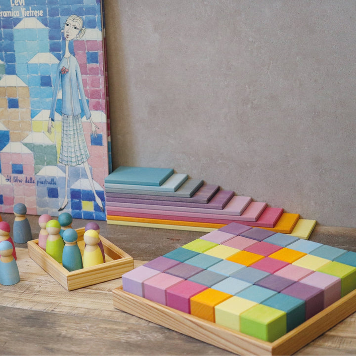 GR-43111 Grimm's Puzzle Square Mosaic Pastel 36 Pieces