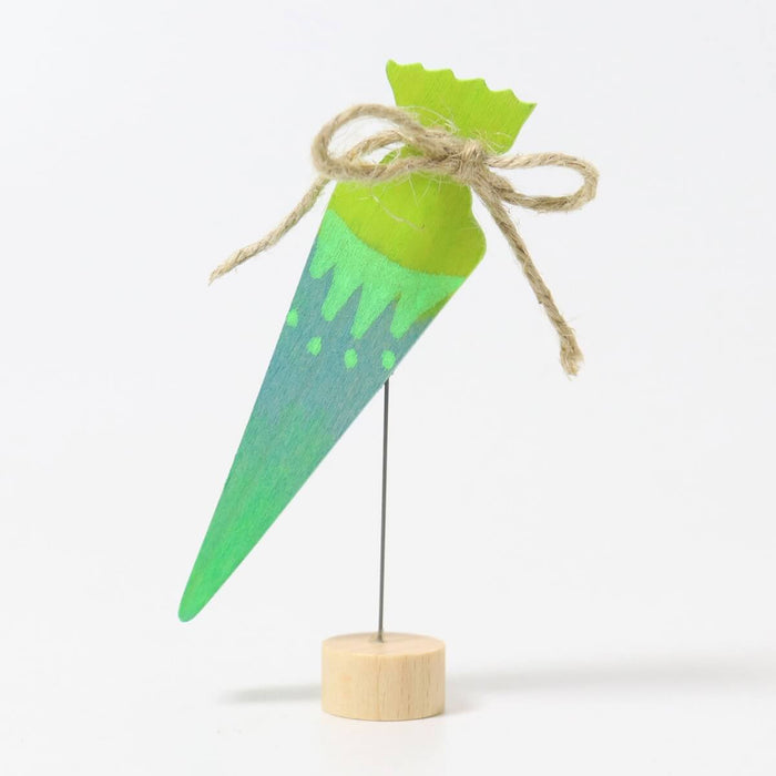 GR-03331 Grimm's School Cone Neon Green Candle Holder Decoration (2023)