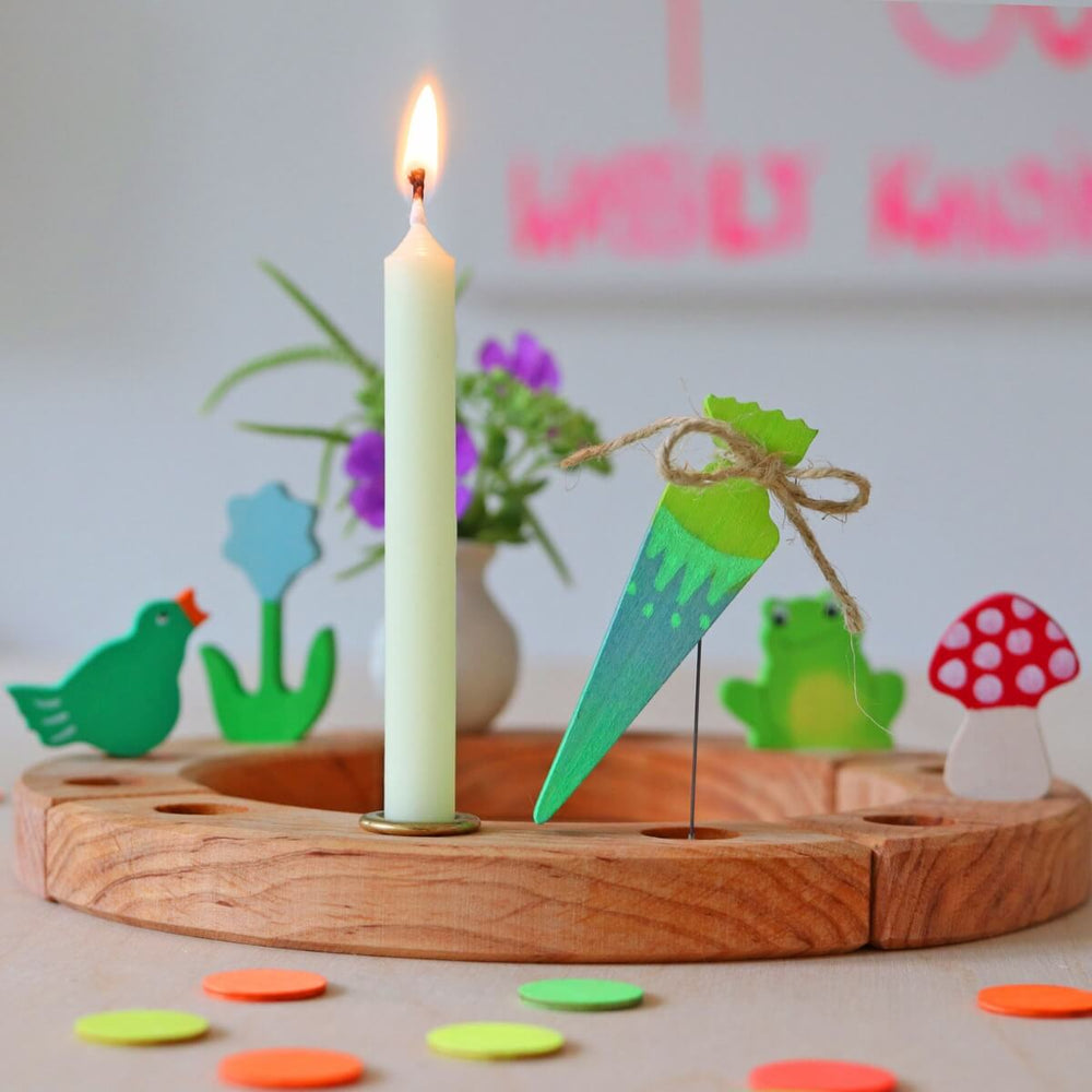 GR-03331 Grimm's School Cone Neon Green Candle Holder Decoration (2023)