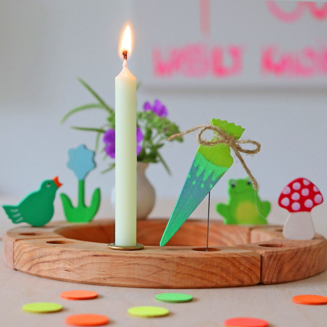 GR-03331 Grimm's School Cone Neon Green Candle Holder Decoration (2023)