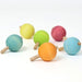 Grimm's Wooden Spinning Top in Pastel Colours, Set of 6 from Australia