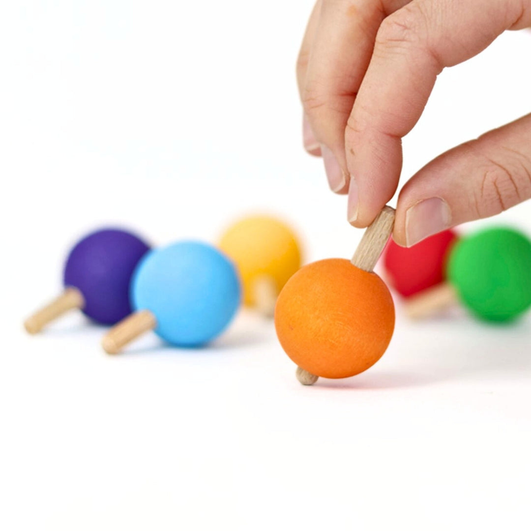 Grimm's Spinning Top - Rainbow, Set of 6 from Australia