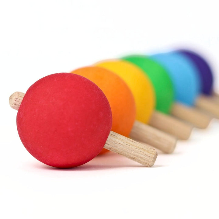 Grimm's Spinning Top - Rainbow, Set of 6 from Australia
