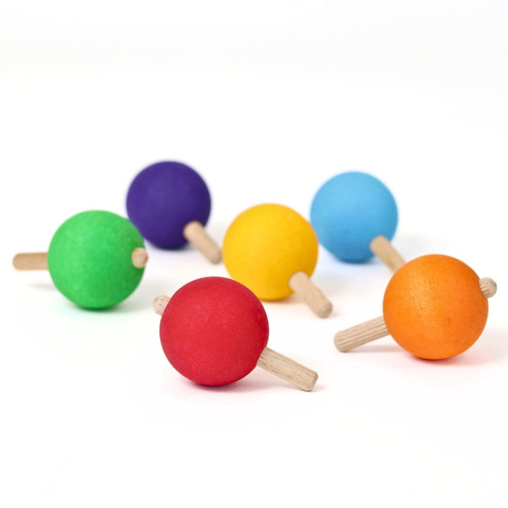 Grimm's Spinning Top - Rainbow, Set of 6 from Australia