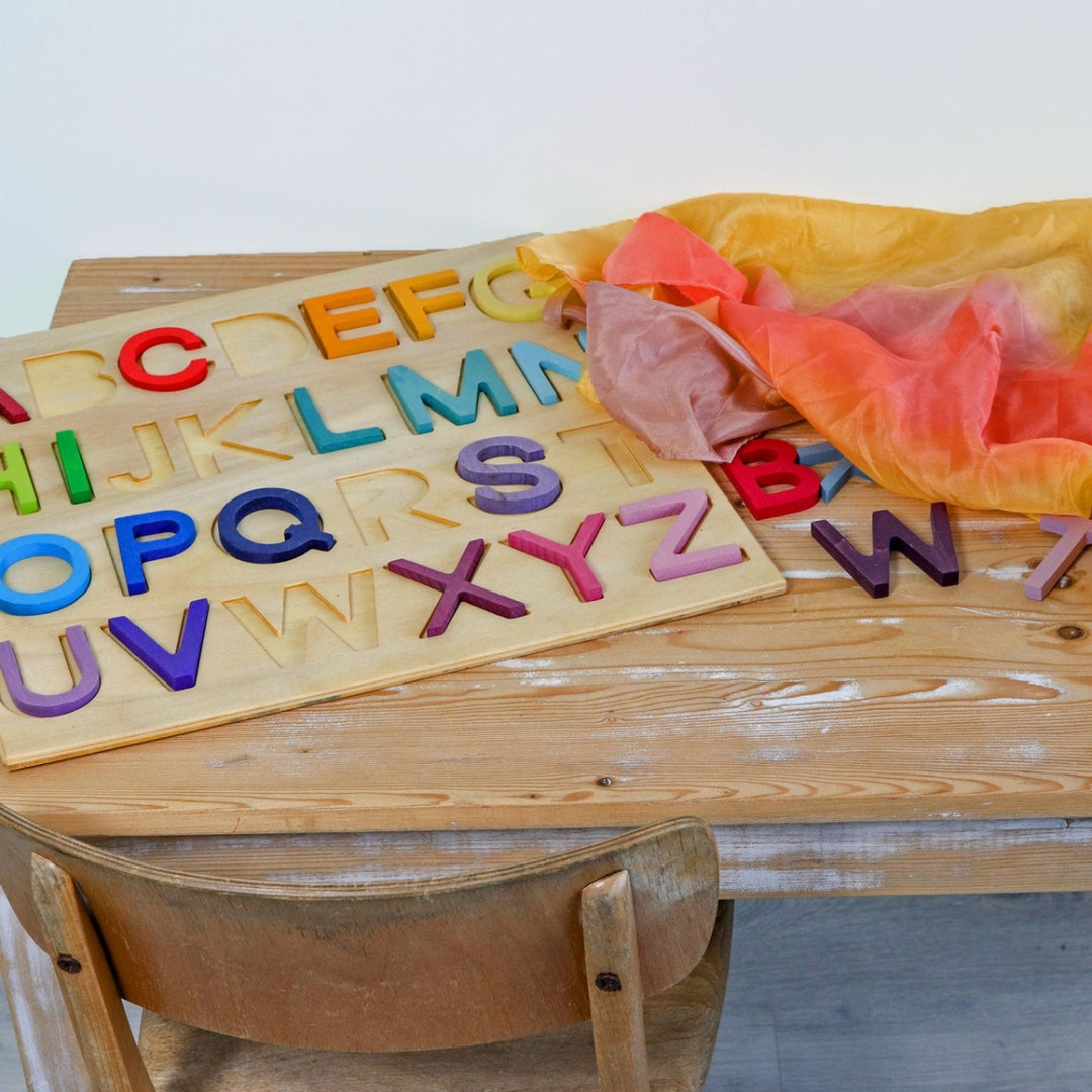 60360 Grimm's Wooden ABC Game in frame